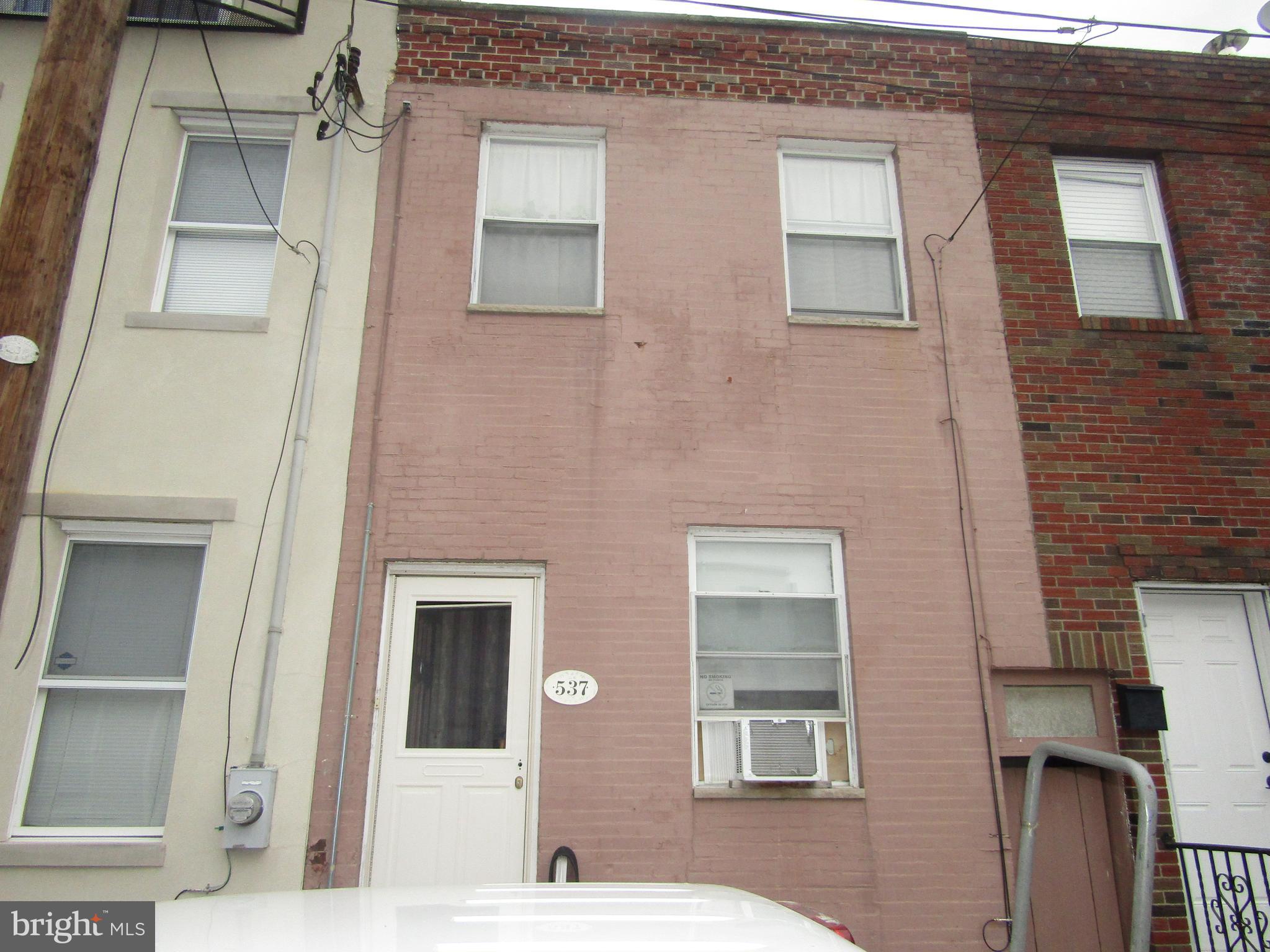 front view of a brick house