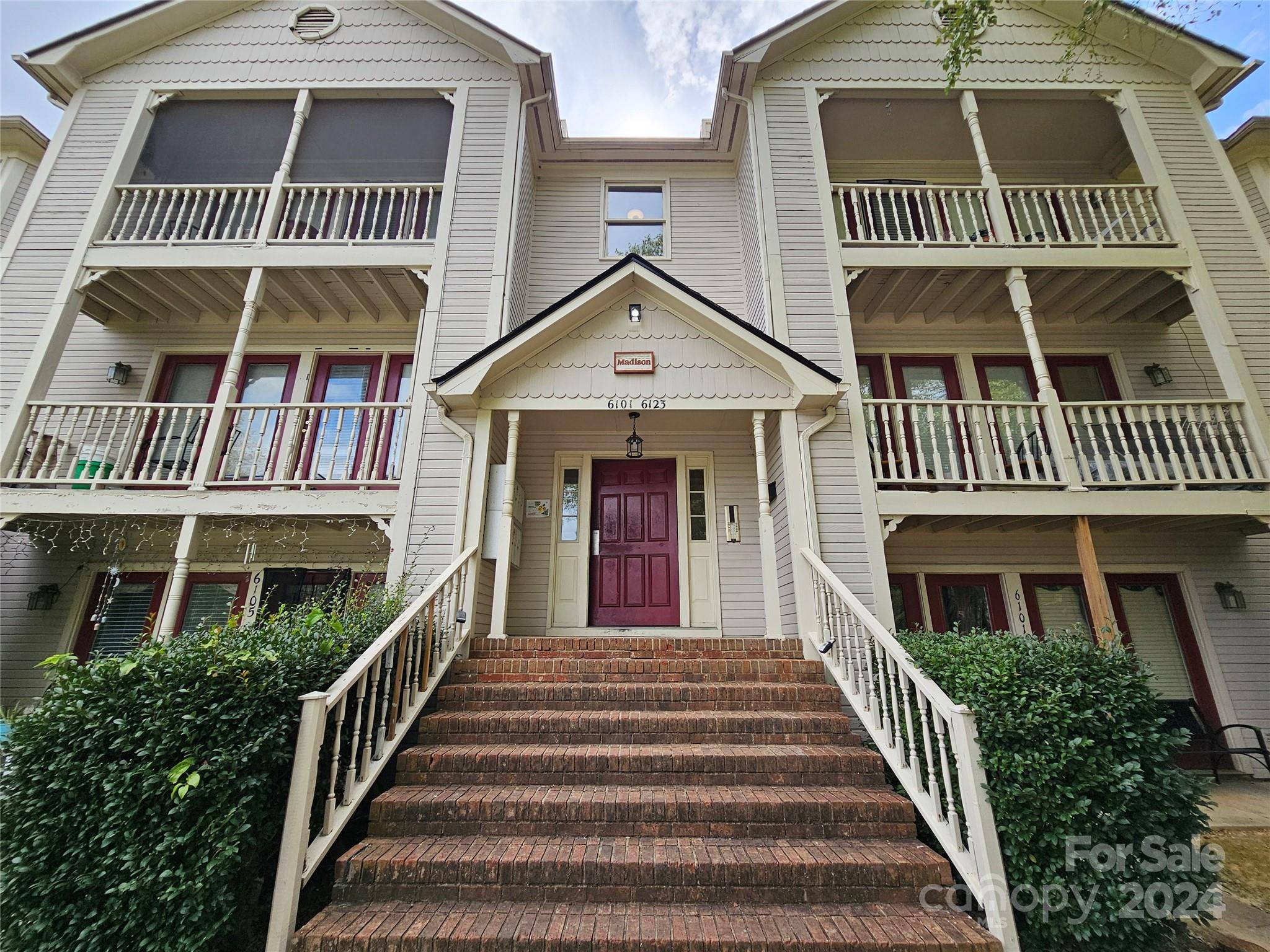 a front view of a house with a front door