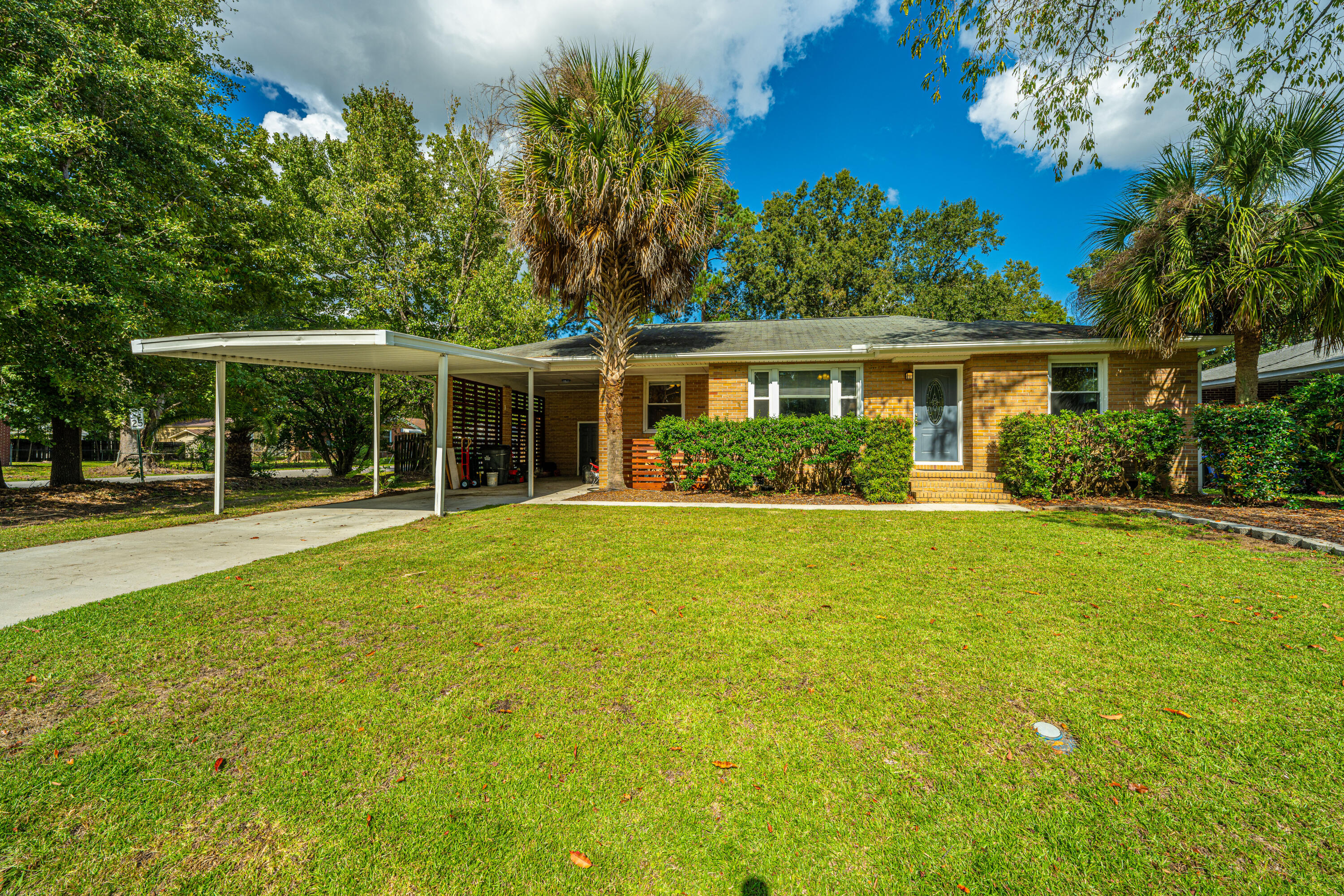 Street view showing carport