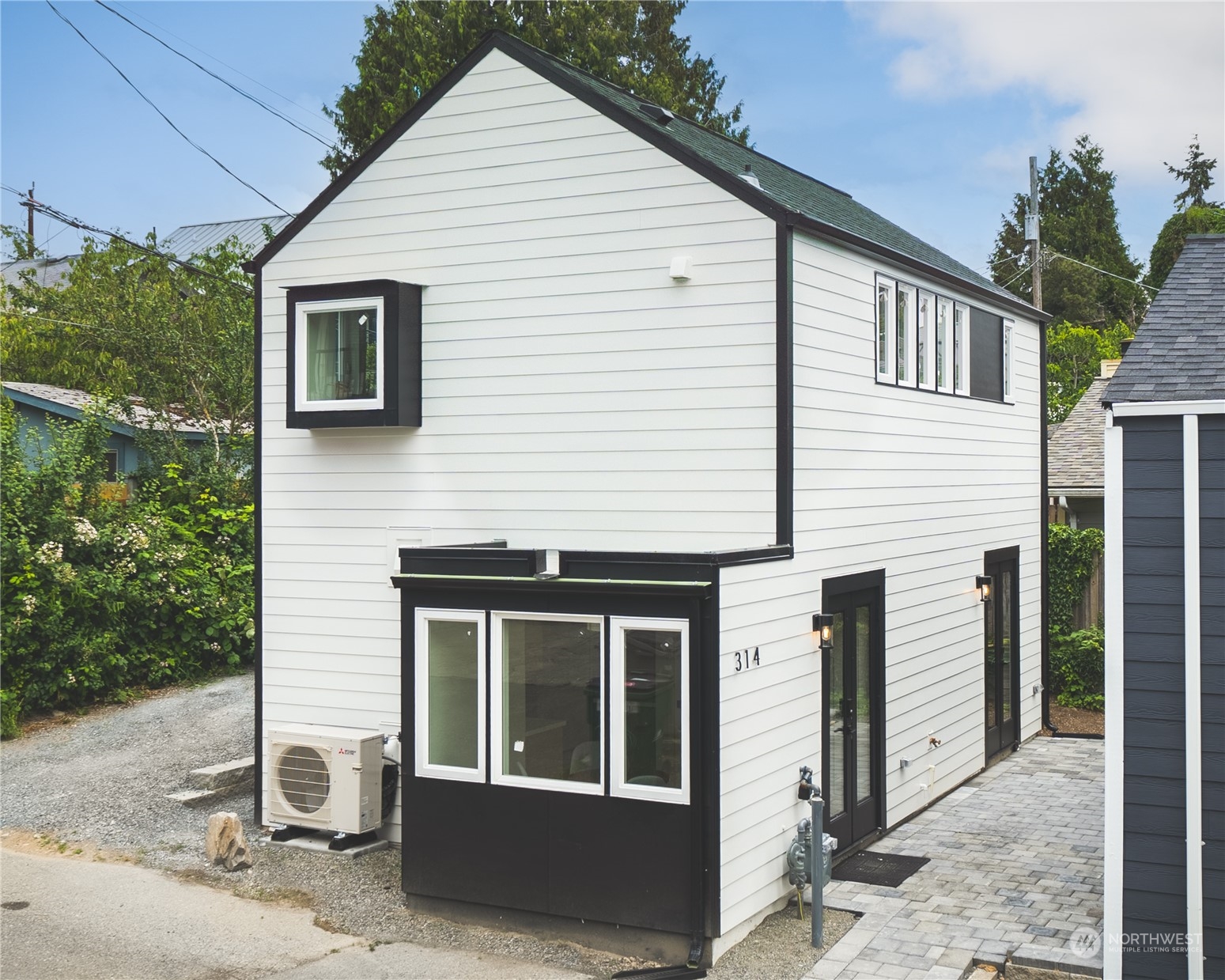 a front view of a house