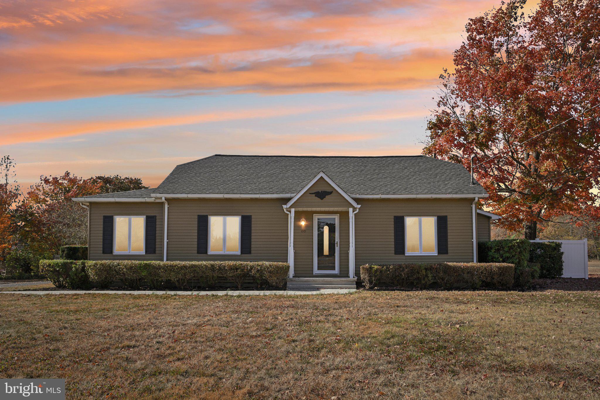 front view of house with a yard