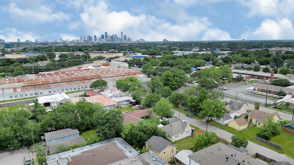 an aerial view of a city