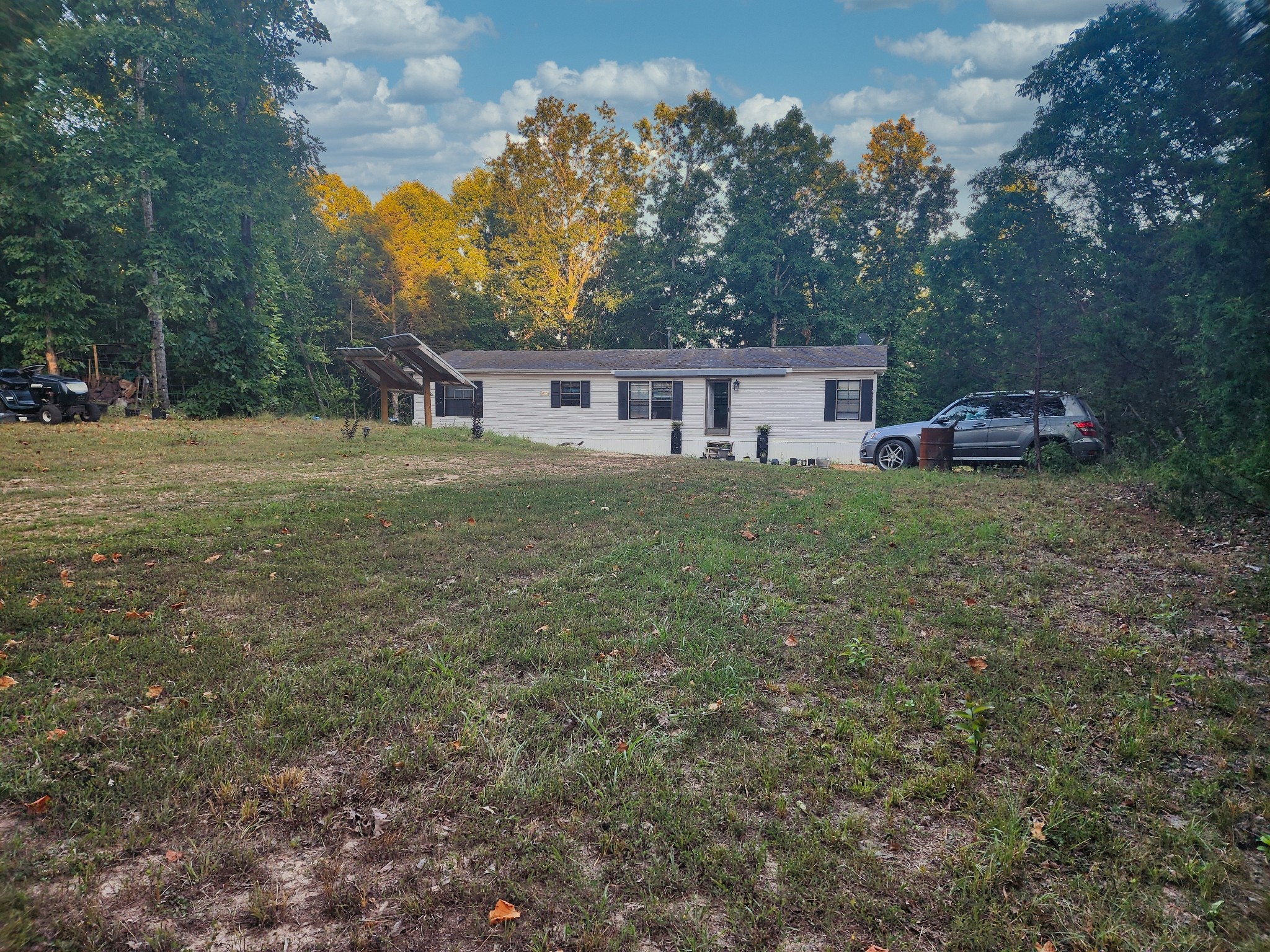 a house view with a garden space