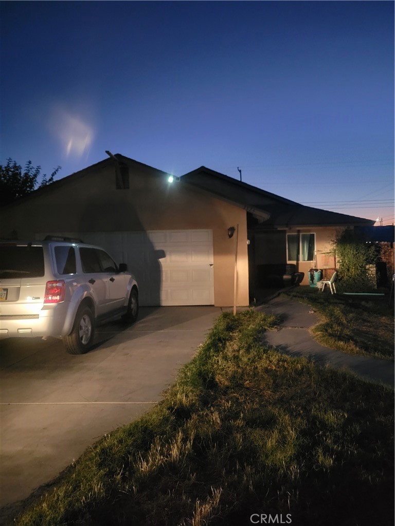 a view of car parked in garage