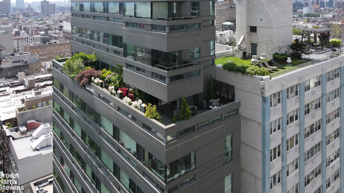 an aerial view of a house