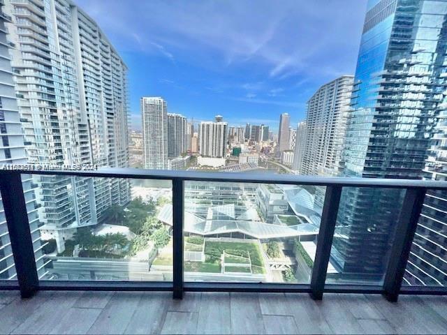 a view of a building from a window