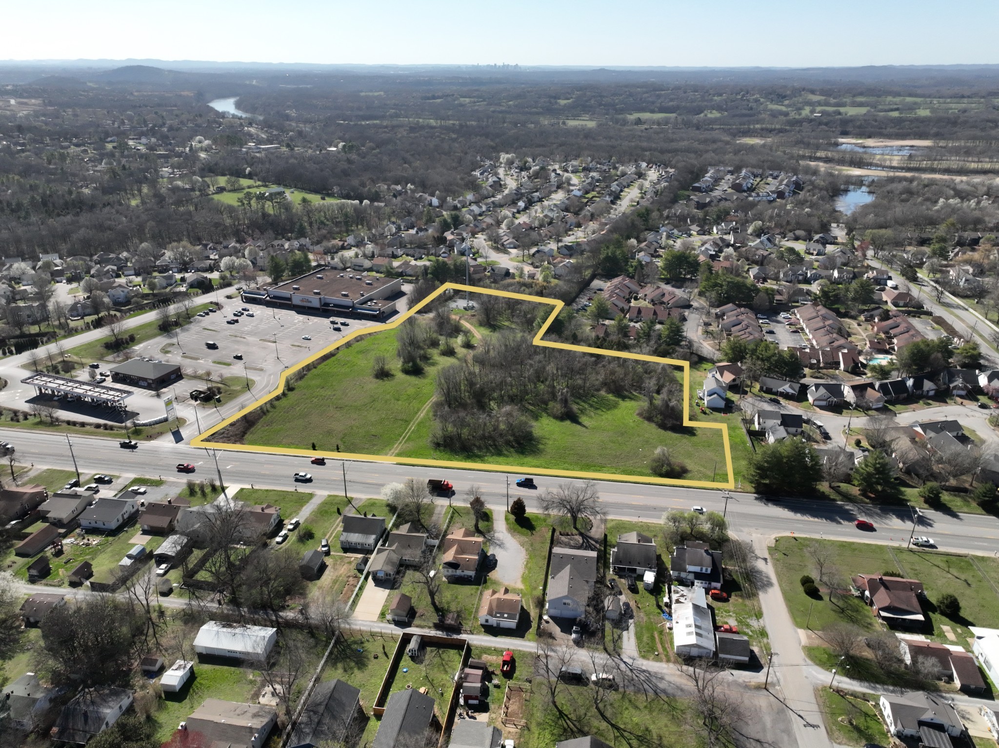 an aerial view of multiple house