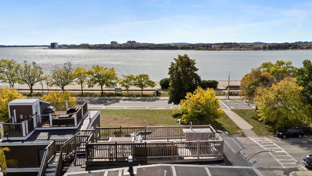 a view of a lake with a ocean view