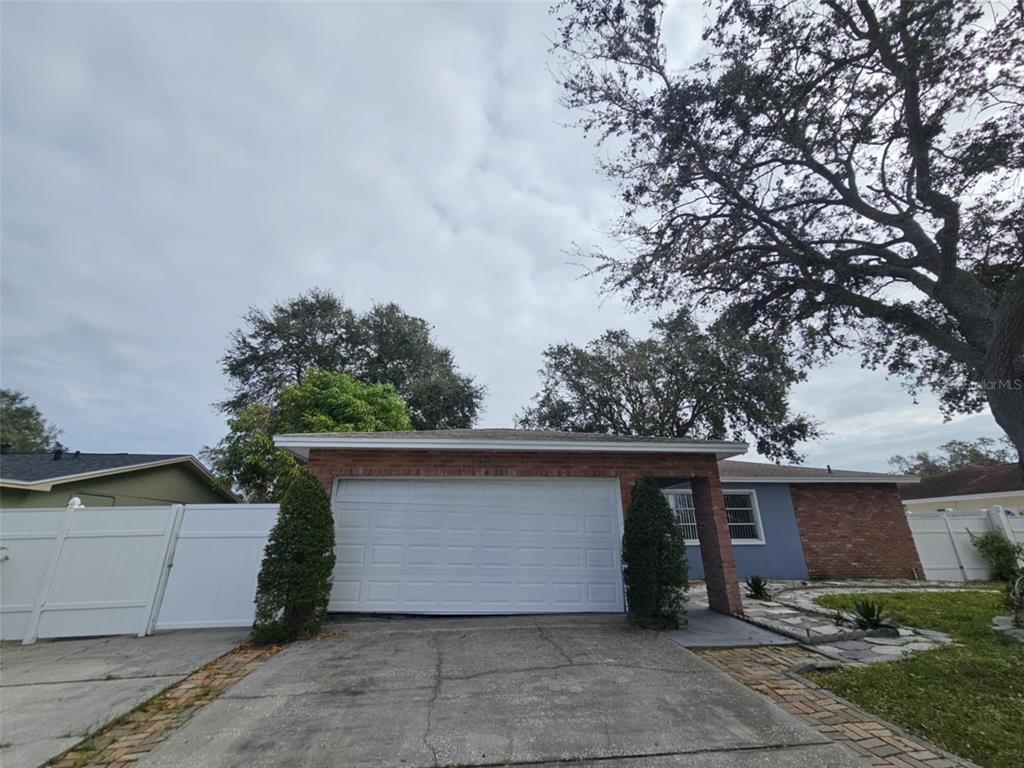 front view of a house with a garage