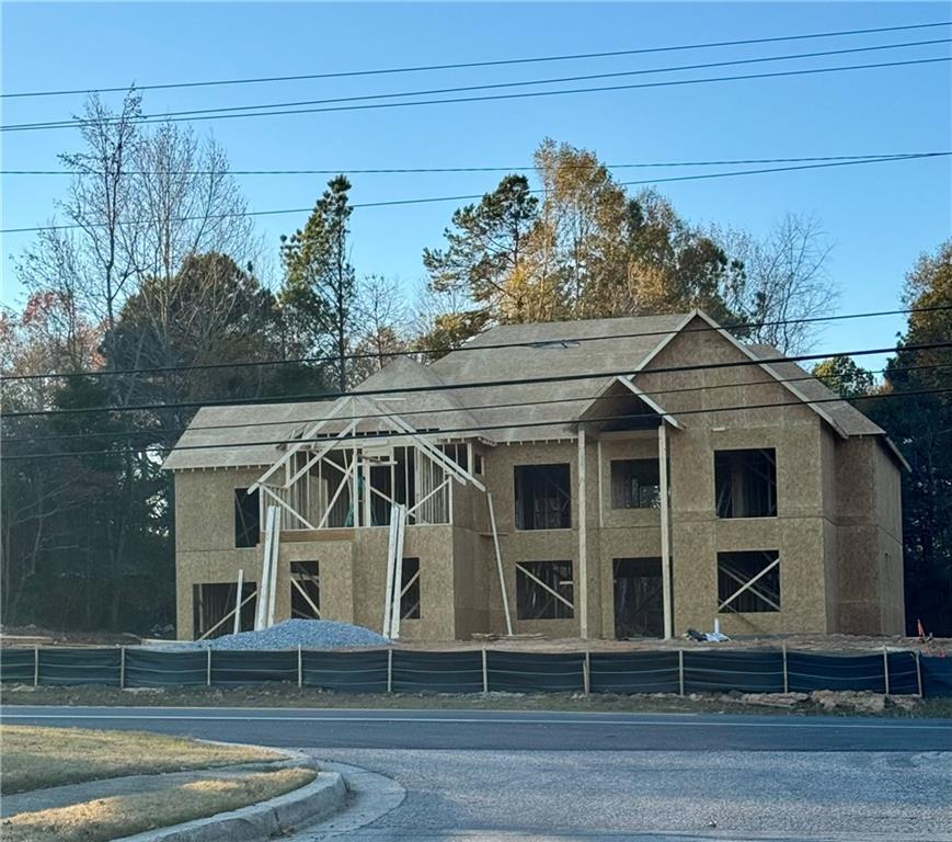 front view of a house with a street