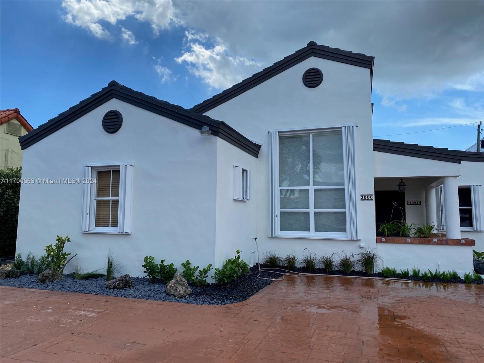 a front view of a house