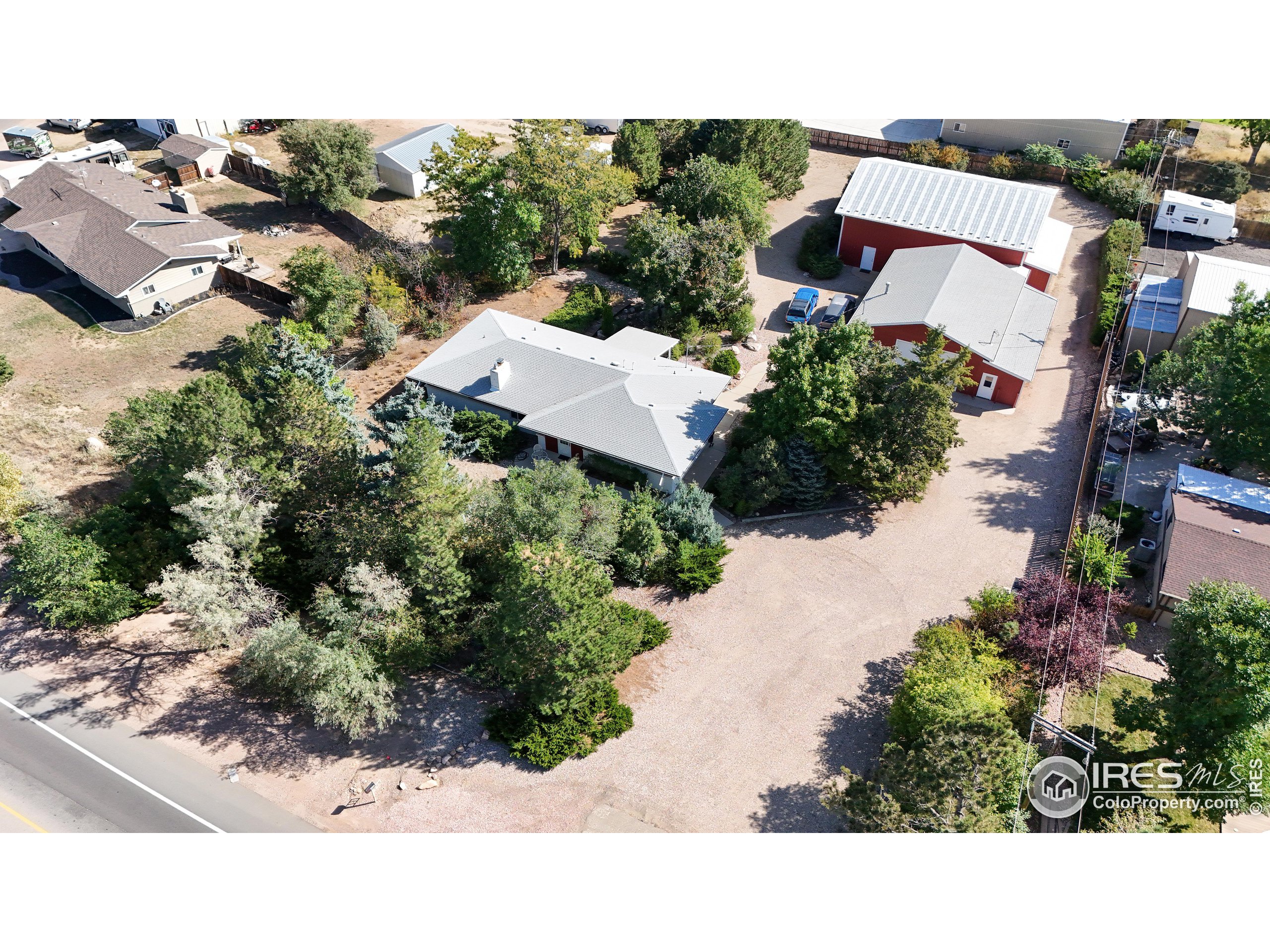 an aerial view of a house