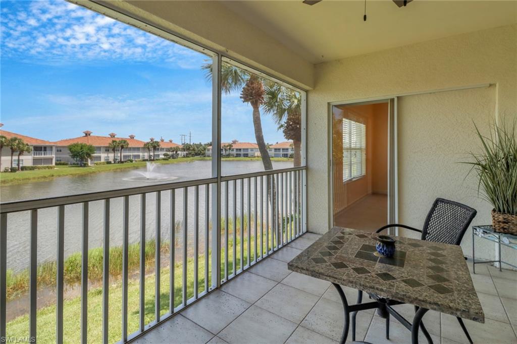 a view of balcony with furniture