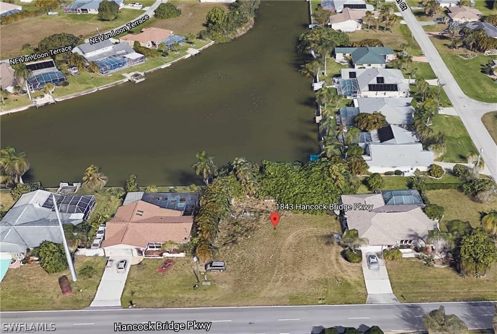 an aerial view of a house