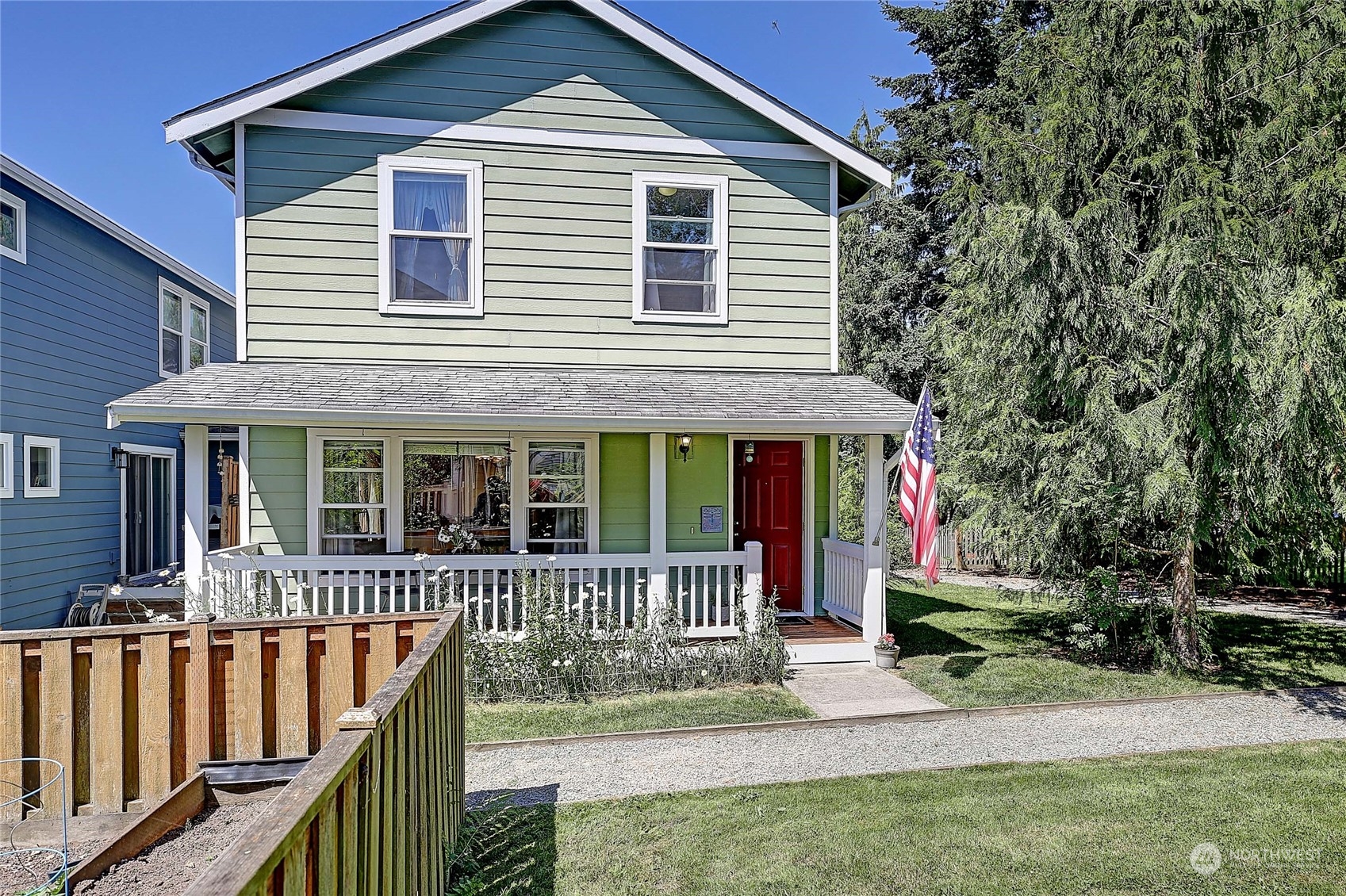 a front view of a house with a porch