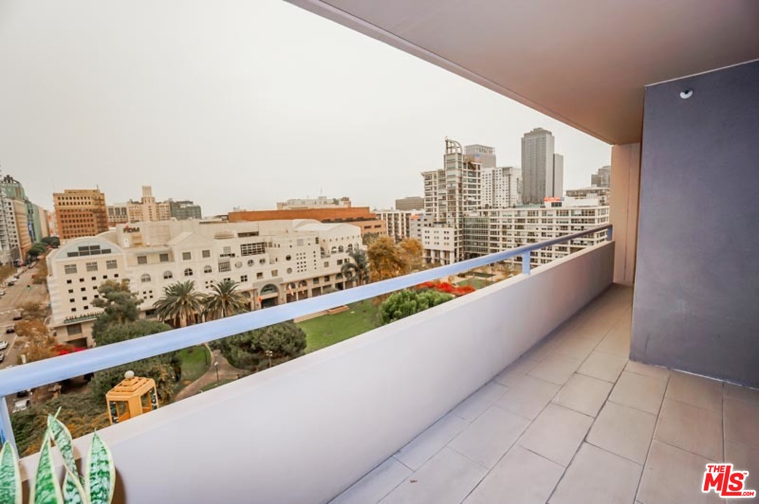 a view of balcony with city view