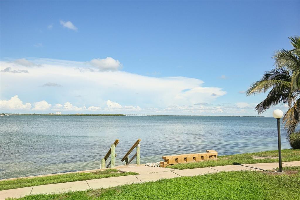 a view of a lake with outdoor space