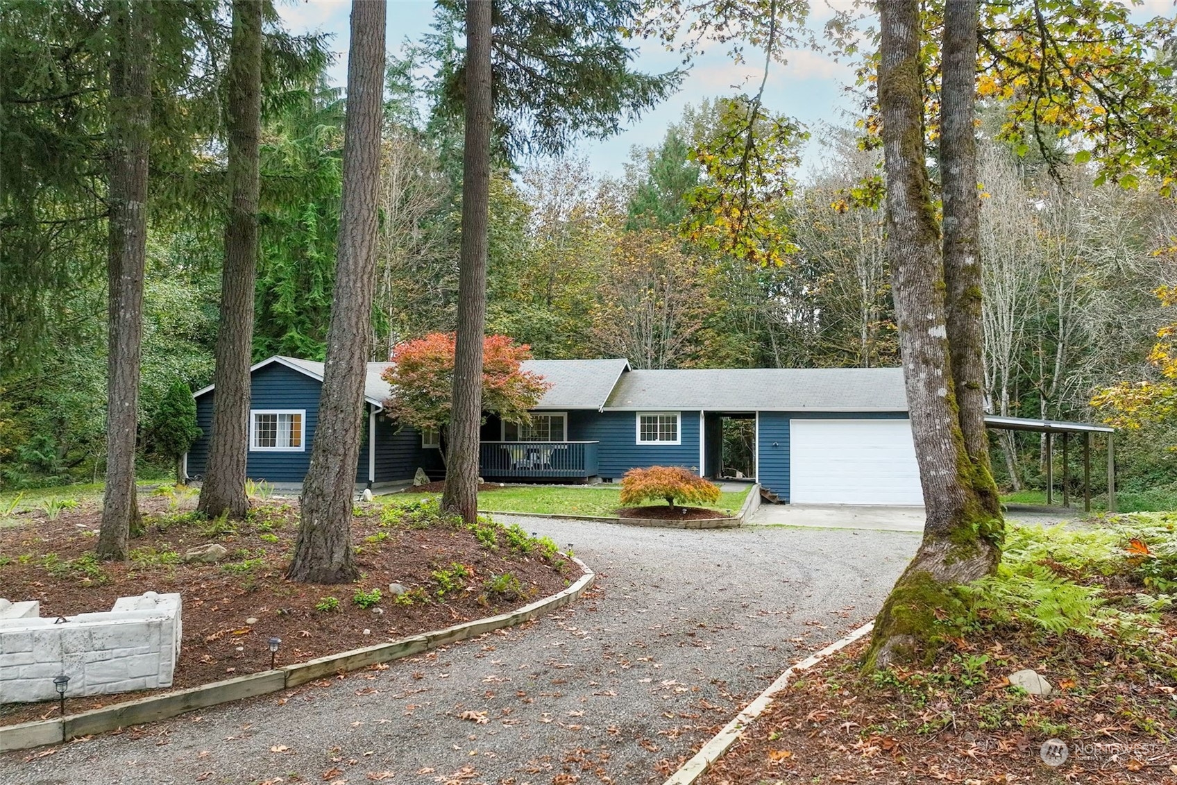 front view of a house with a yard