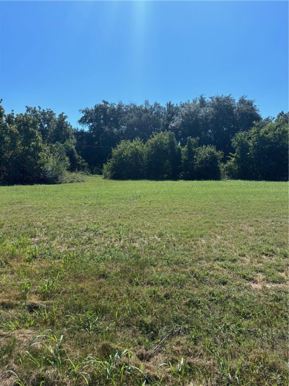 a view of field with trees in the background