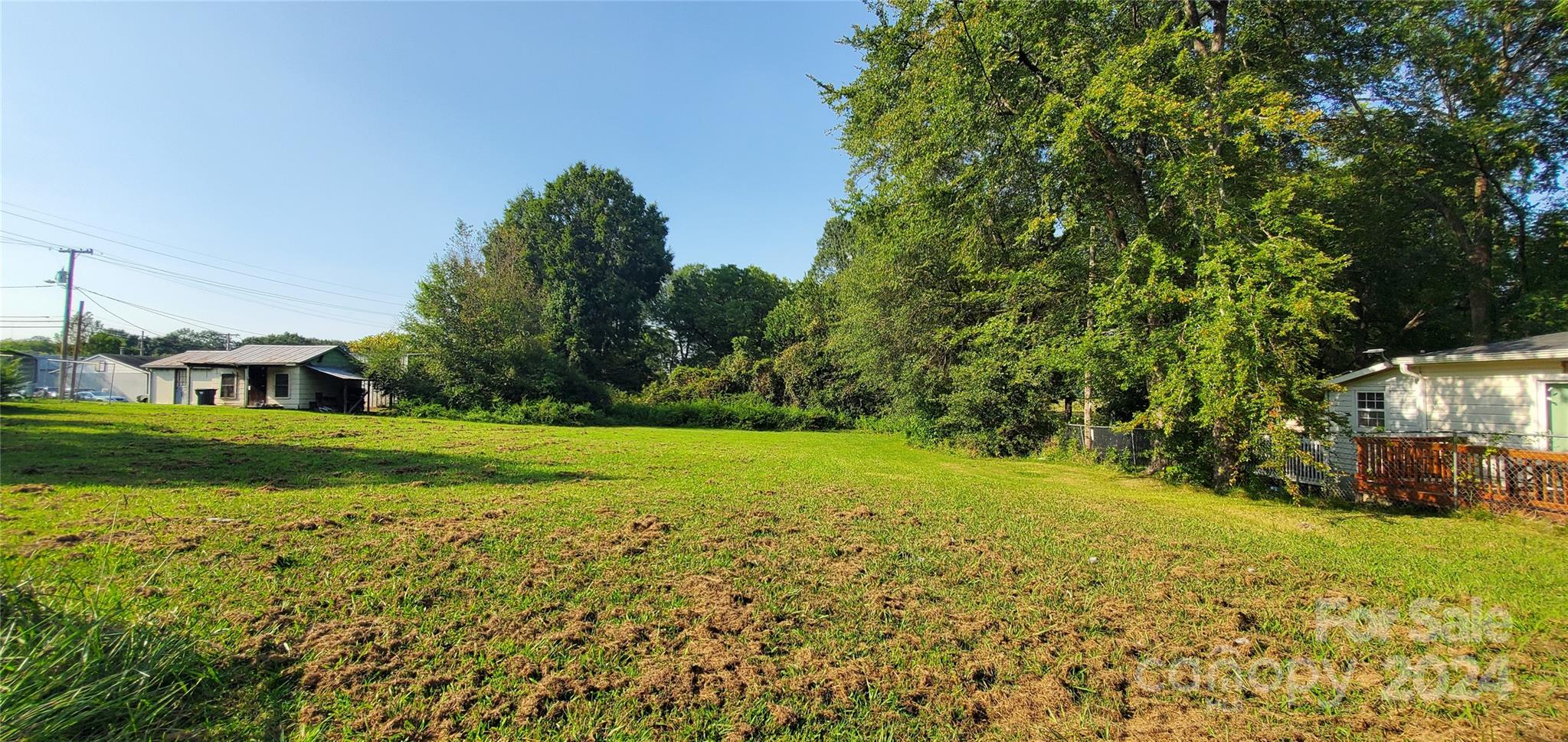 a view of grassy field with trees