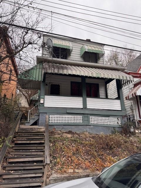 a view of a house with a deck