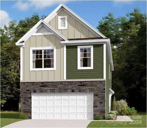 a front view of a house with windows