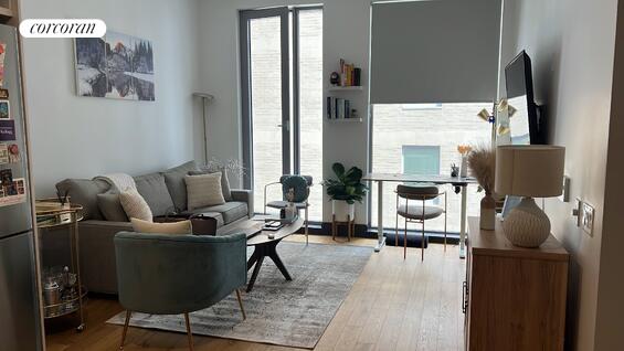 a living room with furniture and a couch