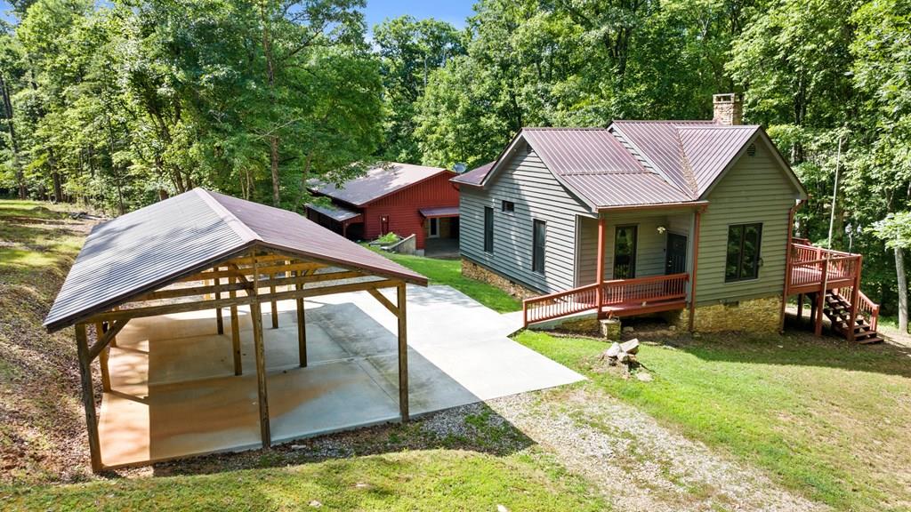 a aerial view of a house