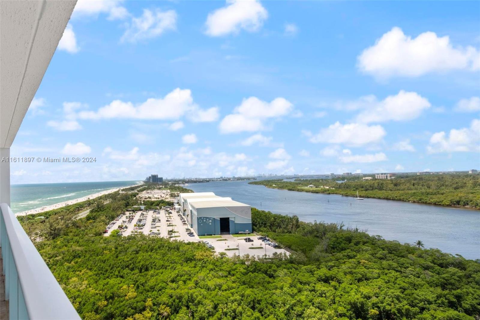 a view of a lake with a big yard