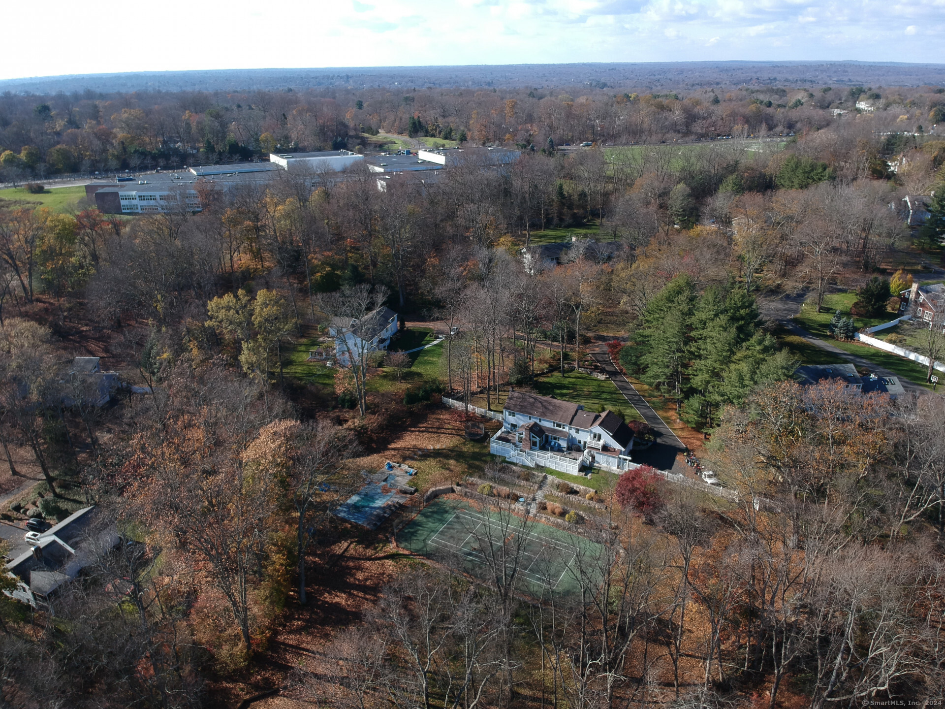 an aerial view of mountain with trees