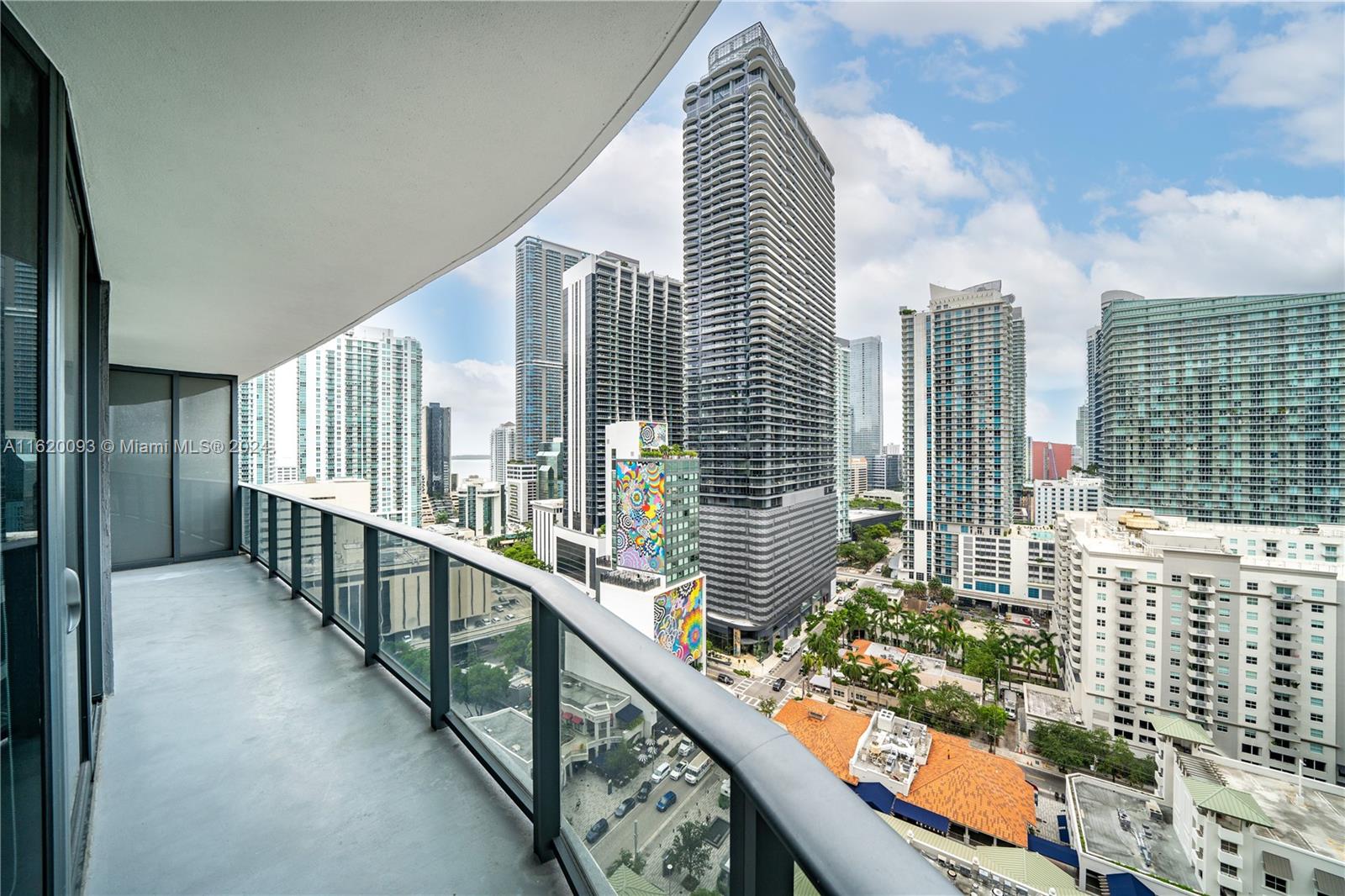 a view of balcony with city view