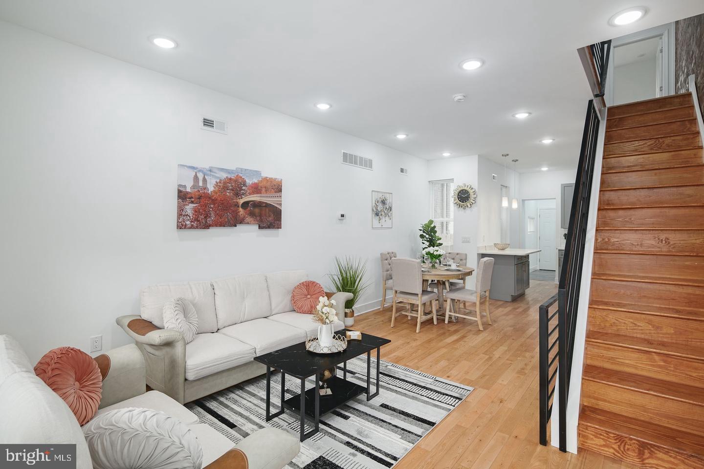 a living room with furniture