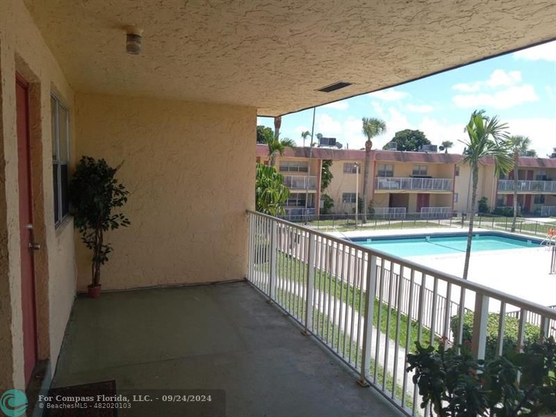 Enter from the balcony or through the kitchen on other side of the building. Unit is a floor through.