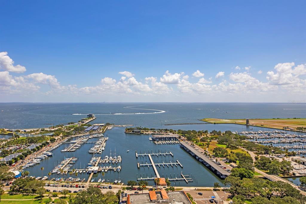 an aerial view of a city