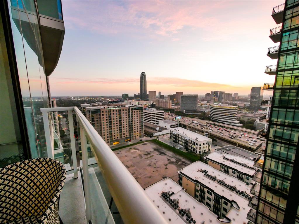 a view of city with balcony