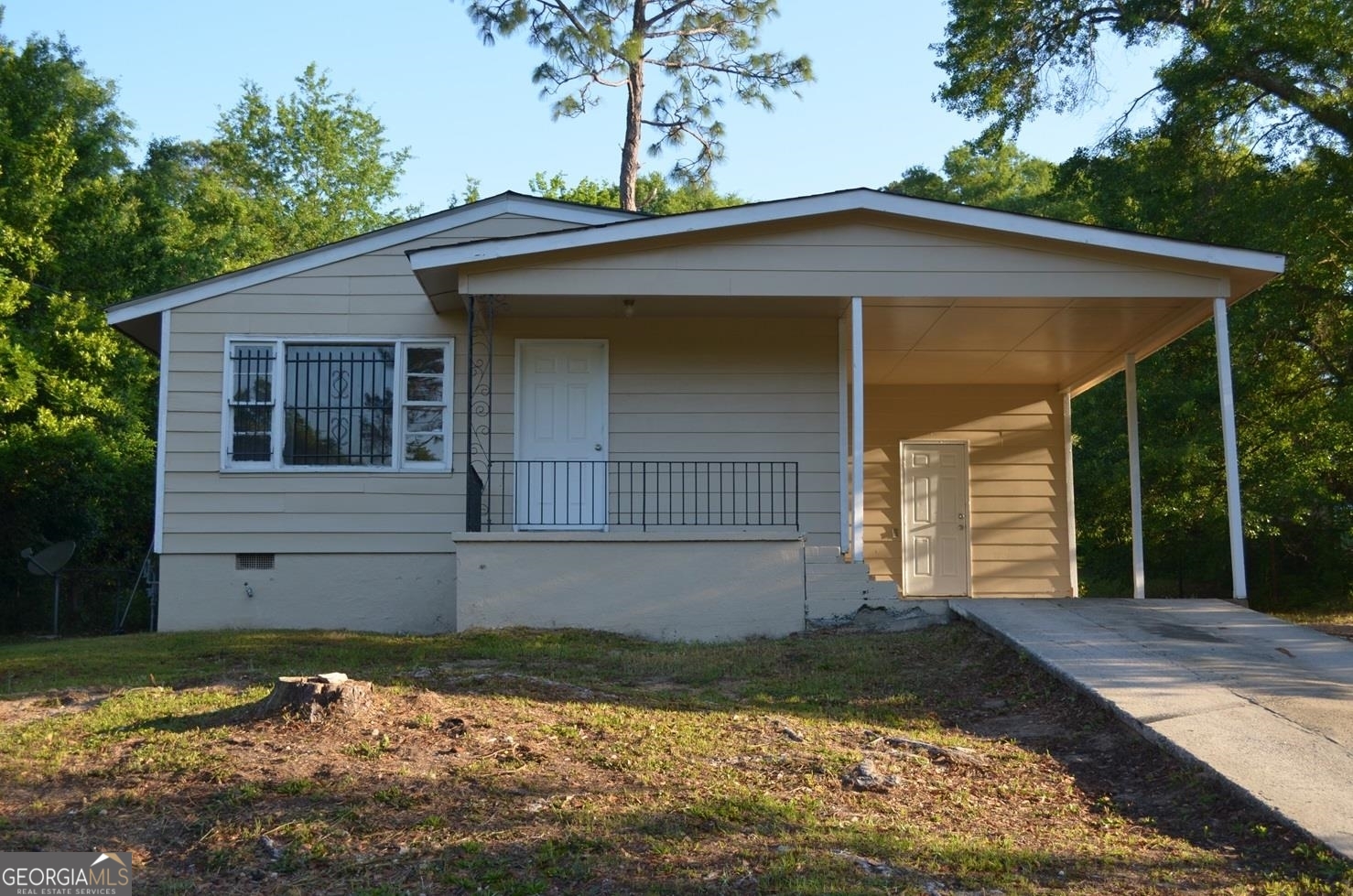 a front view of a house