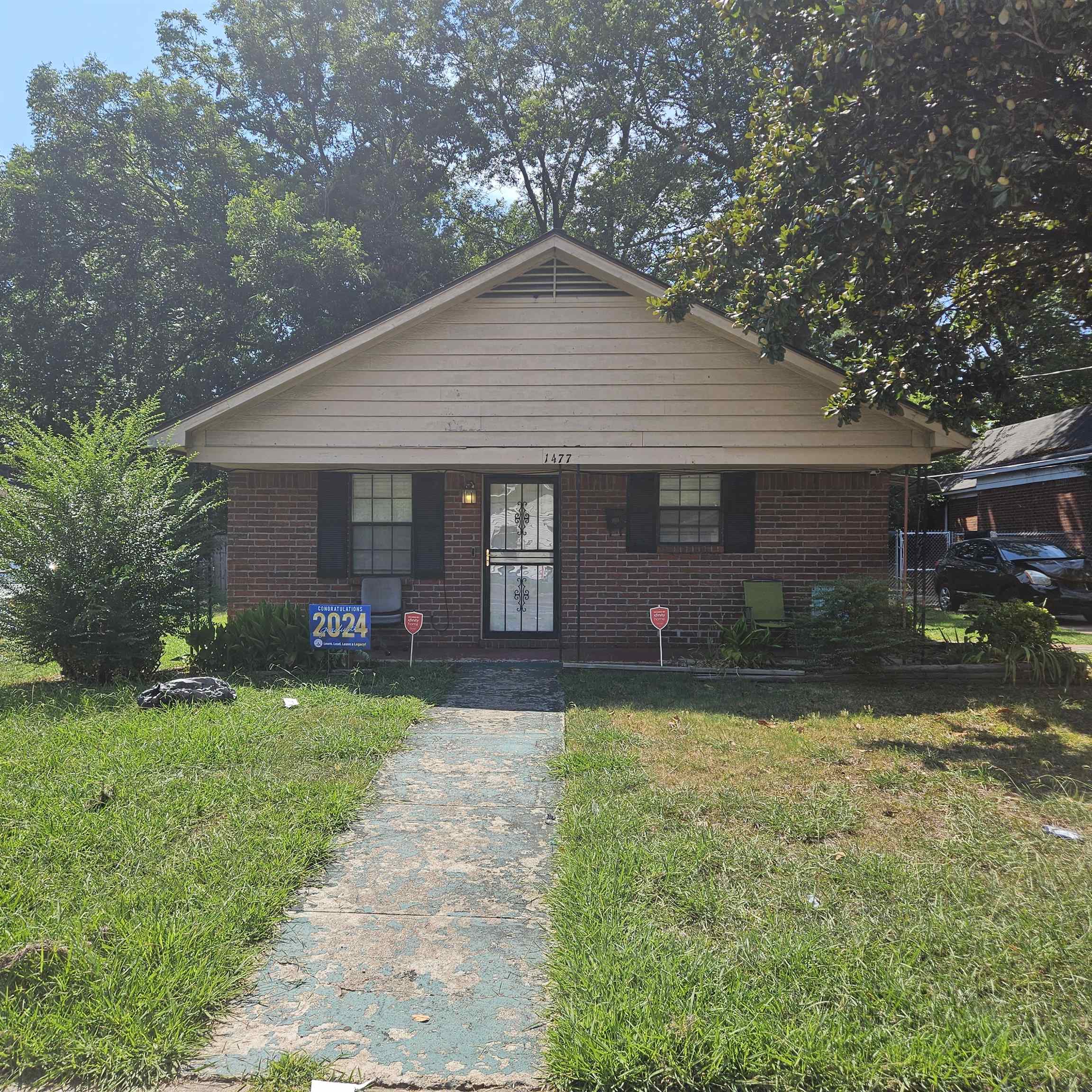 View of front of home with a front yard