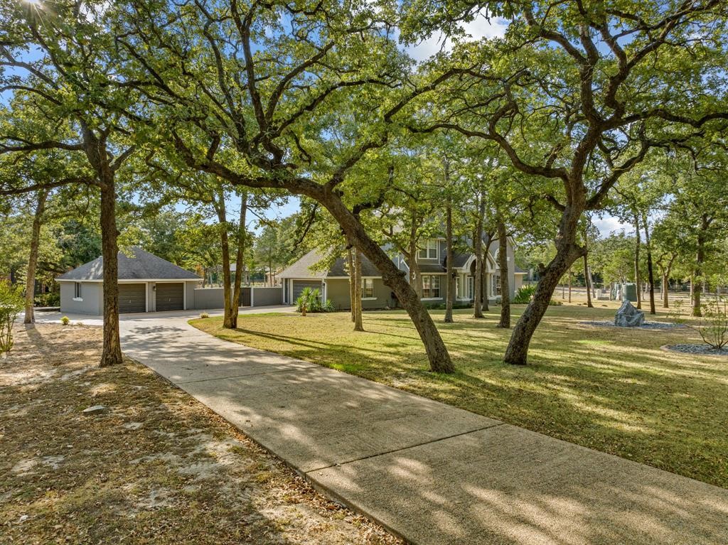 a view of a yard in front of the house