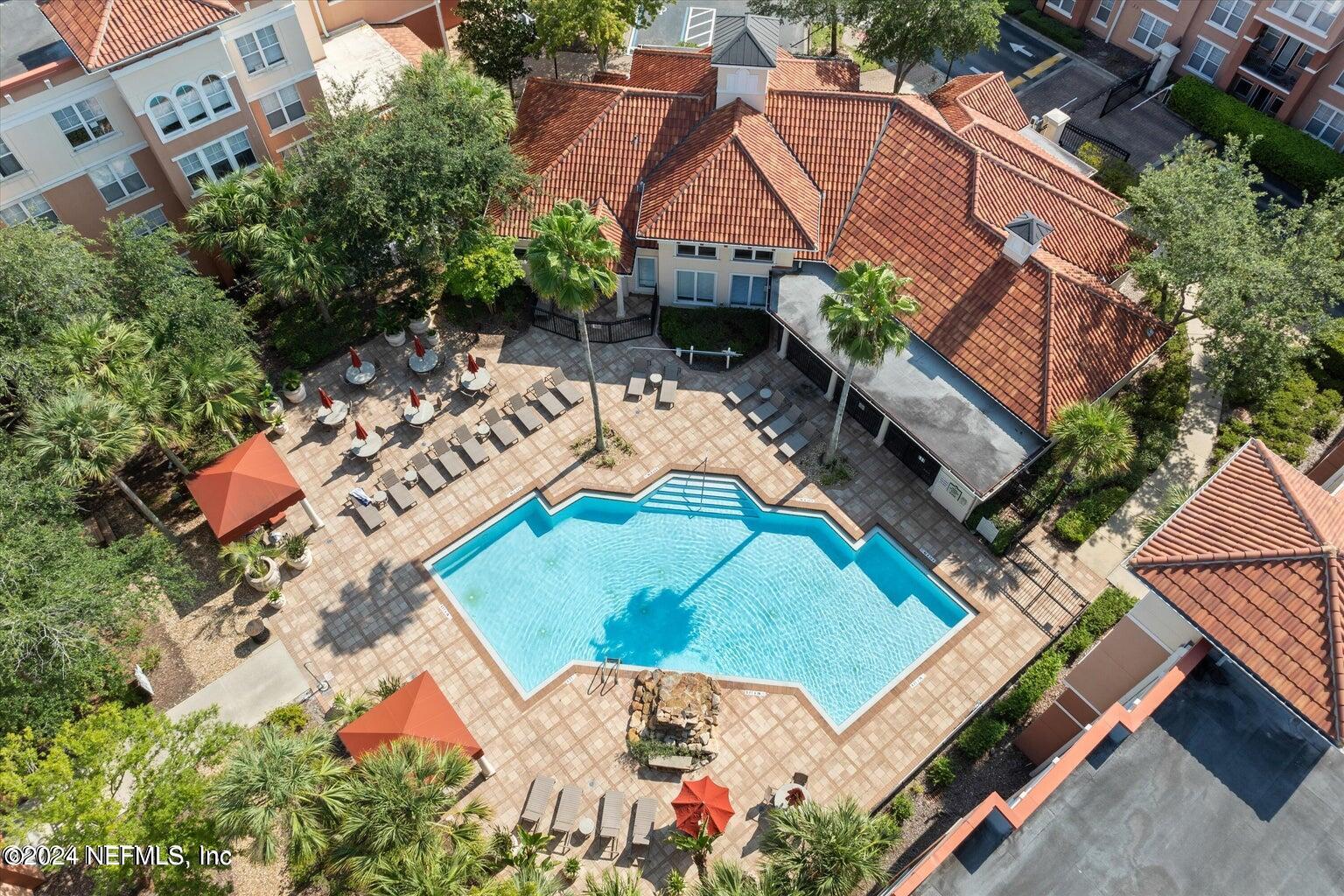 an aerial view of a house