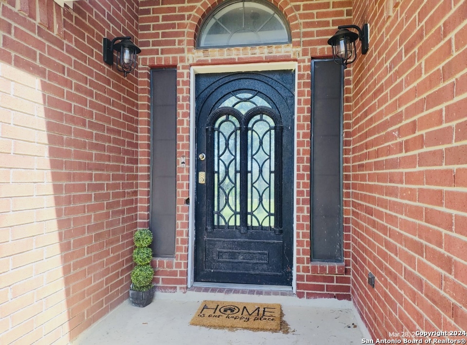 a view of front door of house