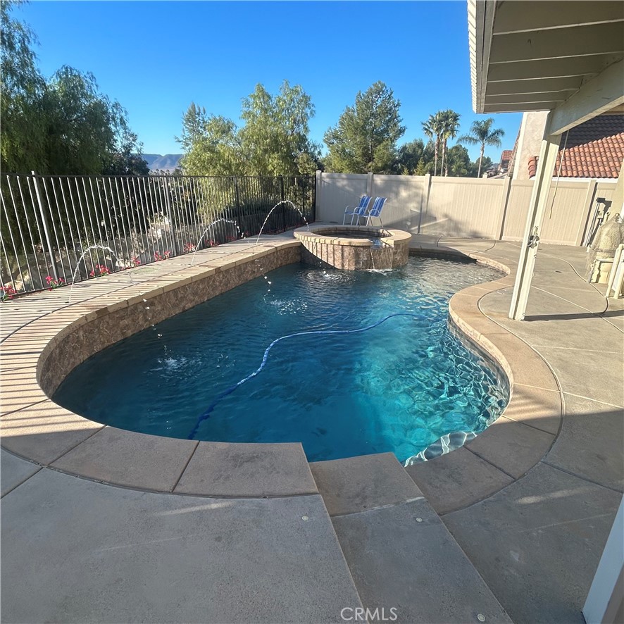 Pool and Spa with water Features and lights