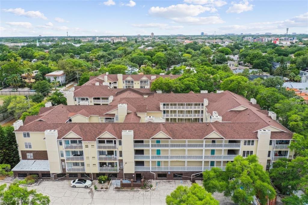 an aerial view of multiple houses