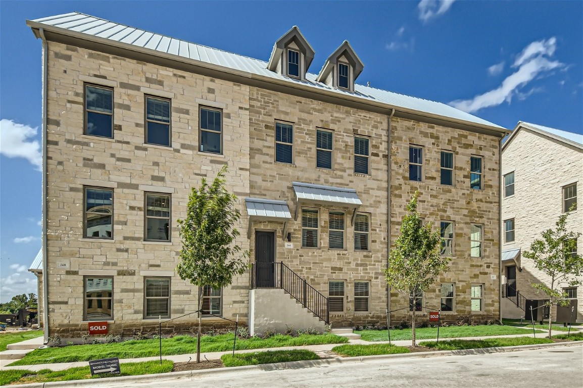 a front view of a building