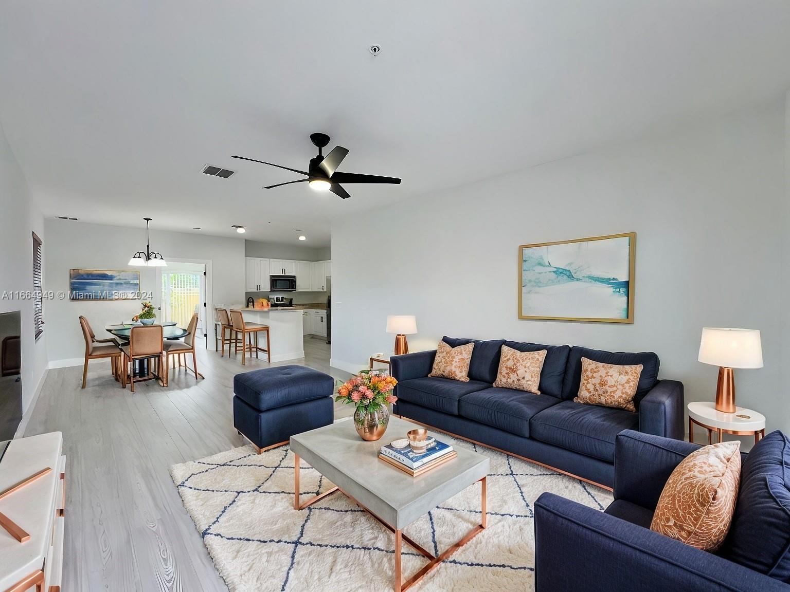 a living room with furniture