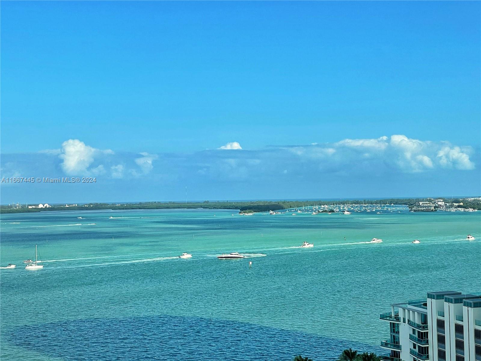 a view of an ocean and beach