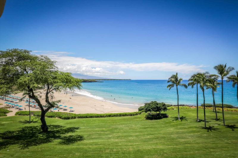 a view of an ocean and beach