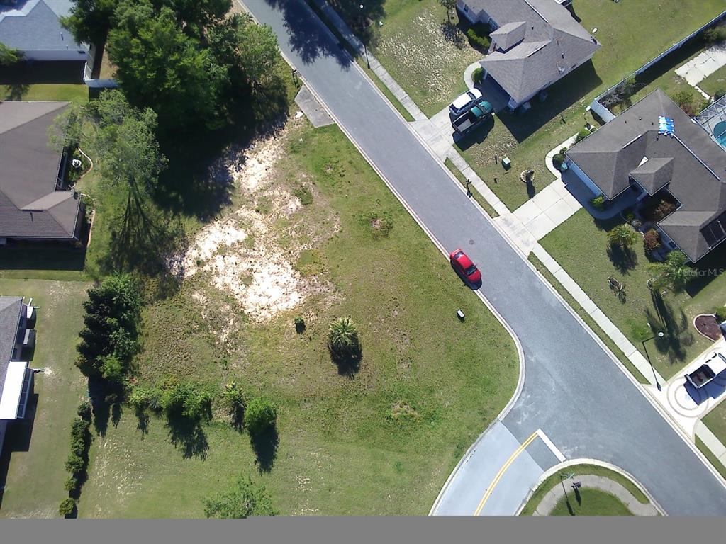 an aerial view of a house