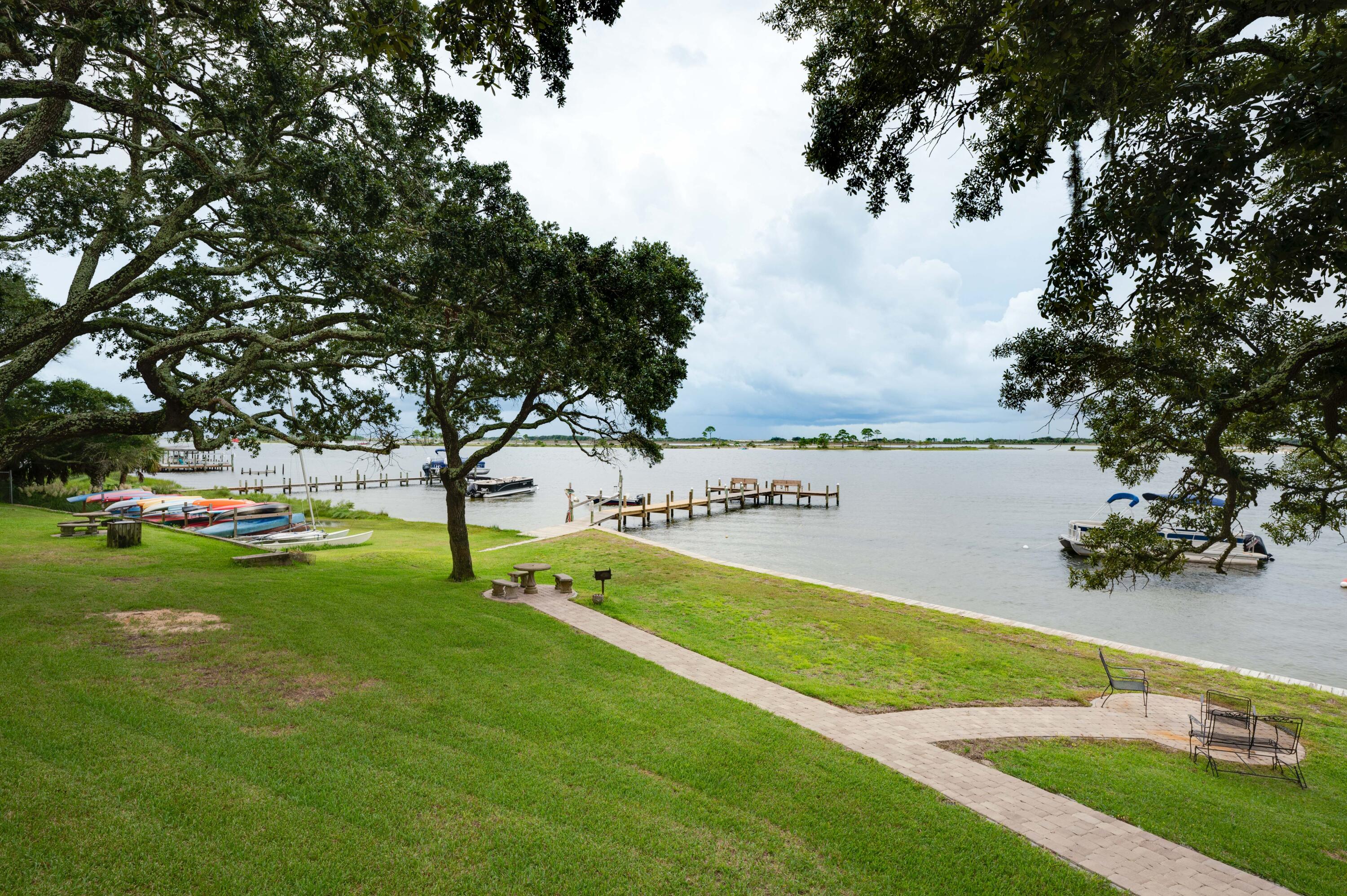 a view of swimming pool and lake