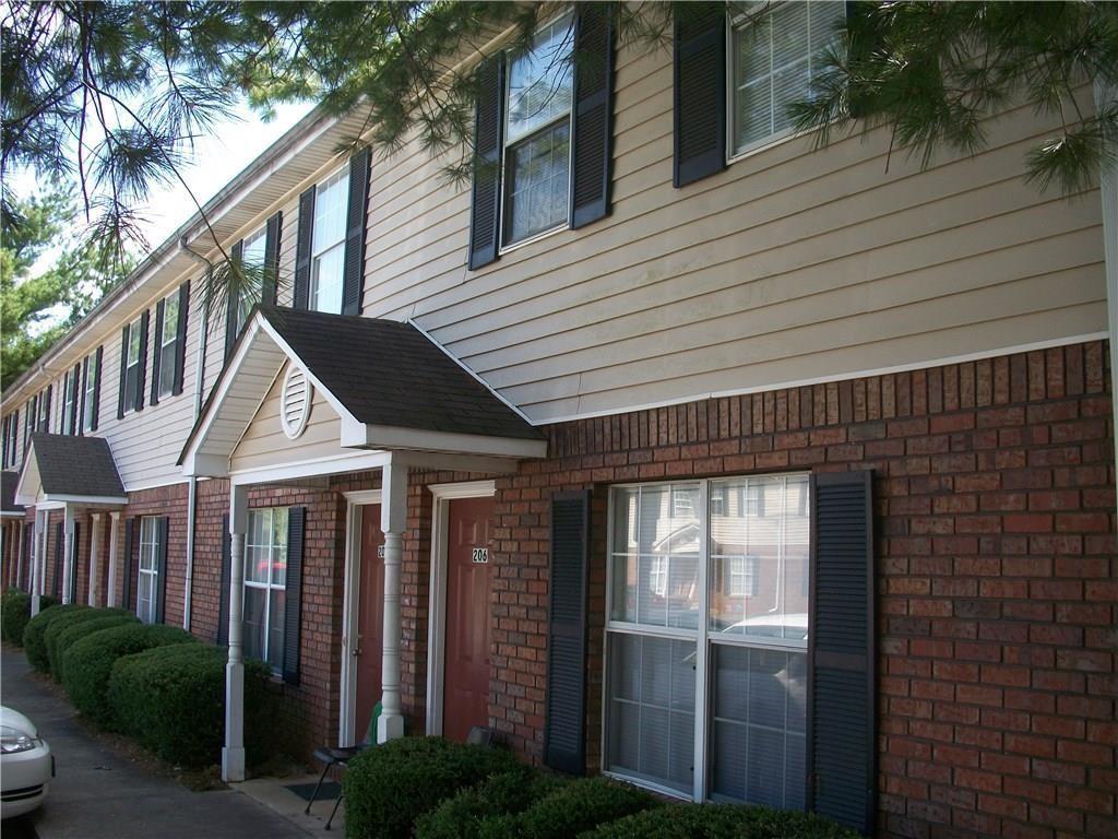 a porch with seating space