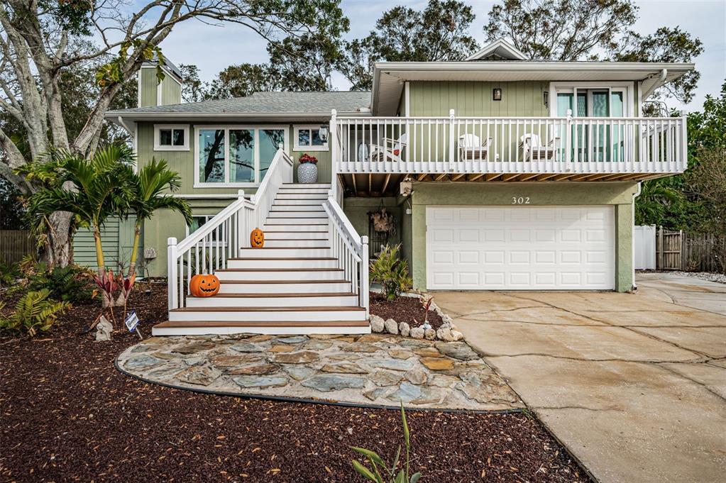 a view of a house with a balcony